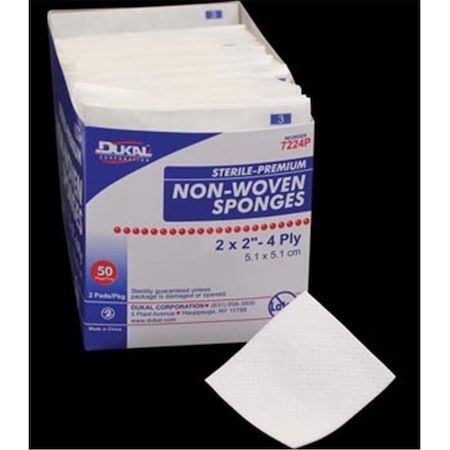 Dukal Sterile- Premium Sponge- 3 in. x 3 in.- 4-ply 7334P